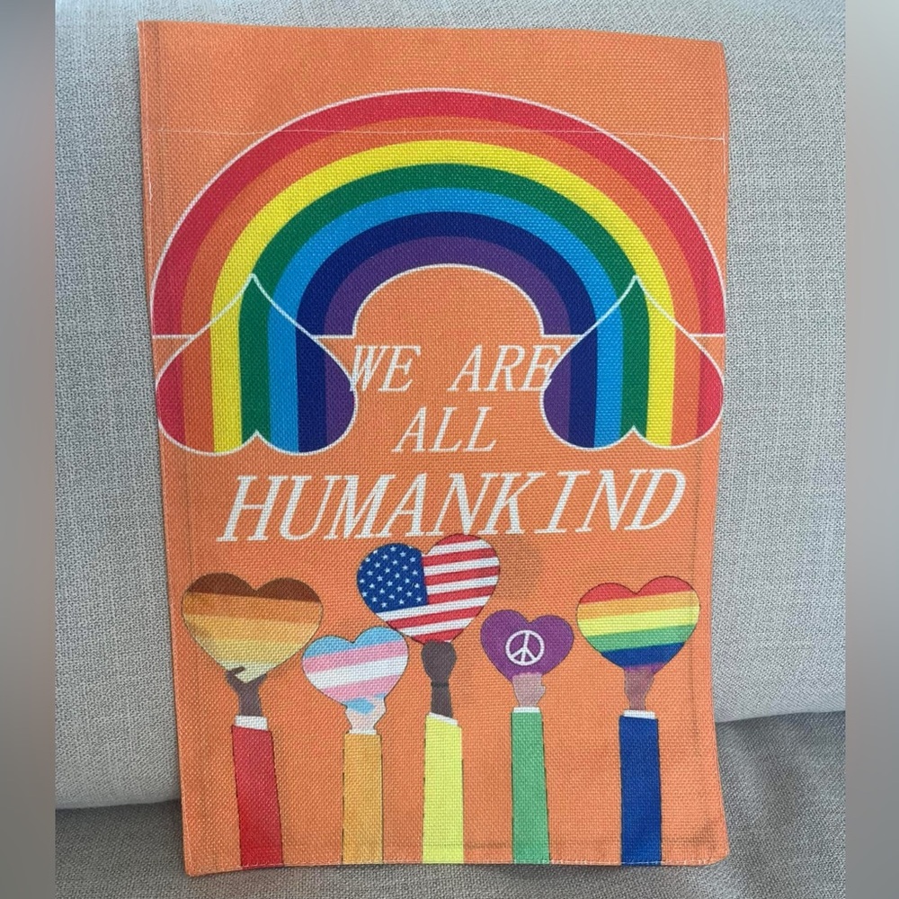 Garden Flag - “we are all humankind” - brand new
